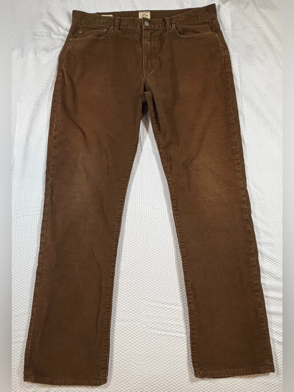 J. Crew 770 Stretch Men's Corduroy 36x32 Pants Brown Slim Straight Leg